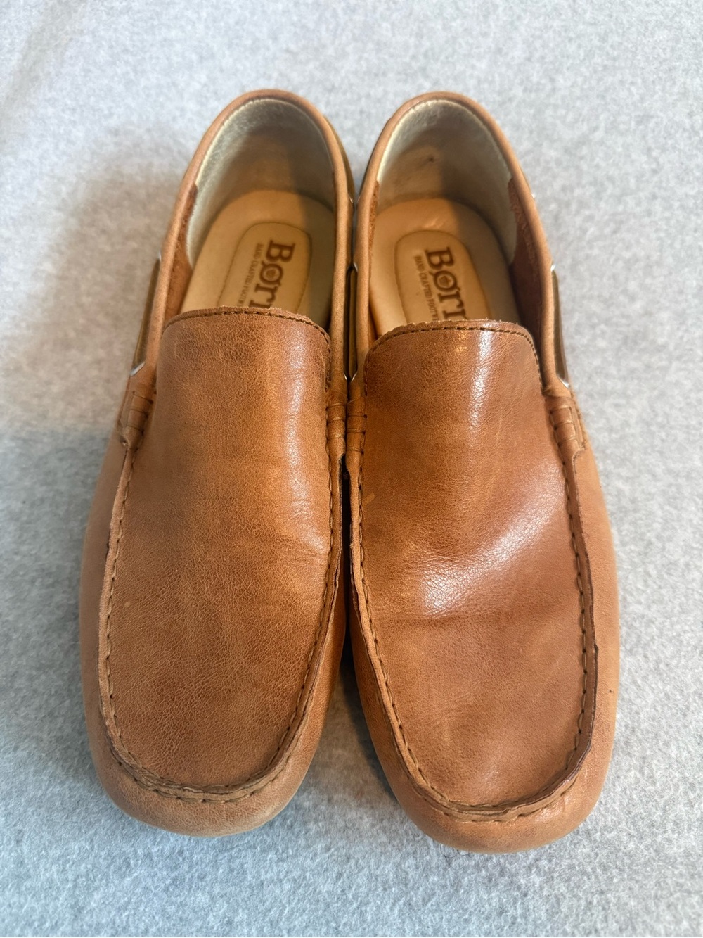 Born Men's Tan Leather Slip-On Loafers